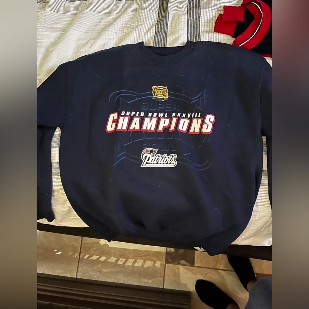Vintage patriots Super Bowl crew neck